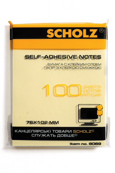 Фото - Папір клейкий, 76х102мм, 100арк, жовт., 8069, SOZ 35364 Фото - Папір клейкий, 76х102мм, 100арк, жовт., 8069, SOZ 35364