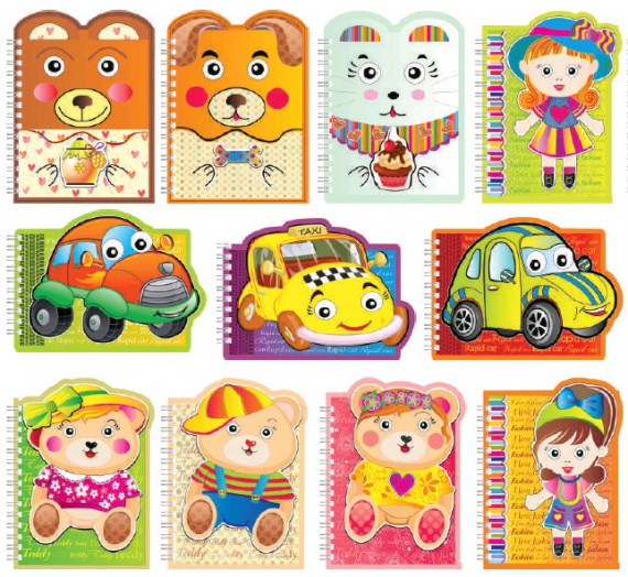 Фото - Блокнот 'Оченята' В7, 40 арк, лаковка, пружина, рож. 115х85 мм (уп.36) 40644