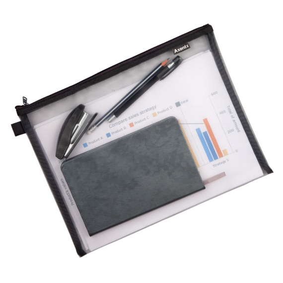 Фото - Папка А4+ на блискавці 1490-А, сіра 45640 Фото - Папка А4+ на блискавці 1490-А, сіра 45640