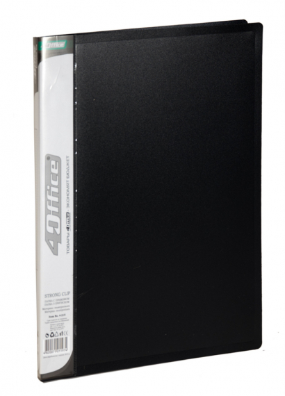 Фото - Папка з притиск.+кишен., PP, чорн., 4-215, 4OFFICE Ec.L. 32940