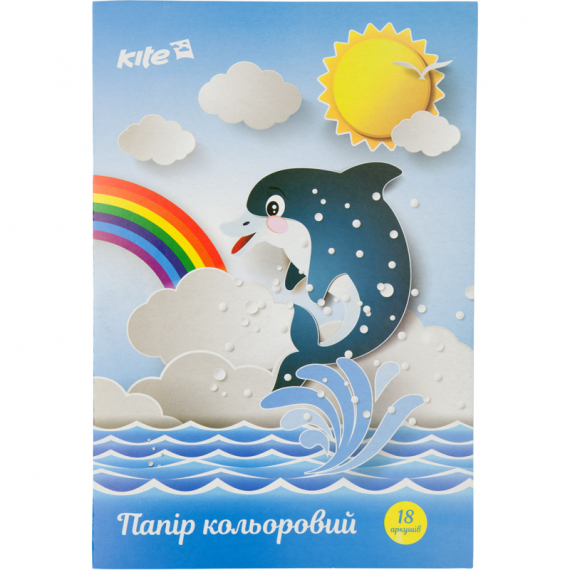 Фото - Папір кольоровий одностор.  А4 (18 арк/ 9 кол), скоба, Kite 2246