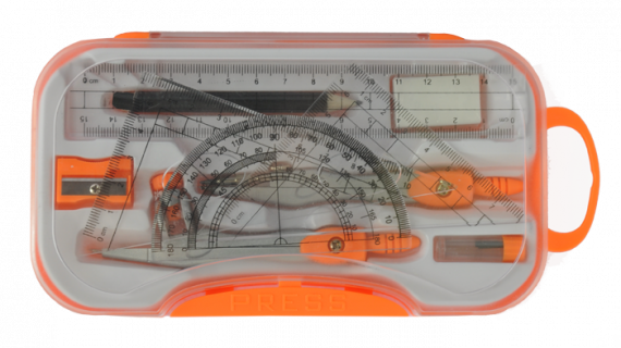 Фото - Готовальня 10 предметів, помаранчевий 32120