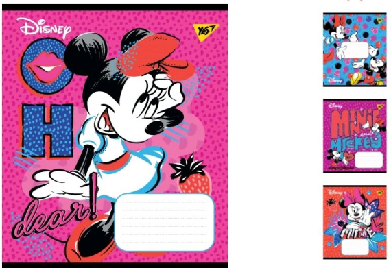 Фото - А5/12 кос. без д/л YES Minnie. Party mouse, зошит учнів. 57938 Фото - А5/12 кос. без д/л YES Minnie. Party mouse, зошит учнів. 57938