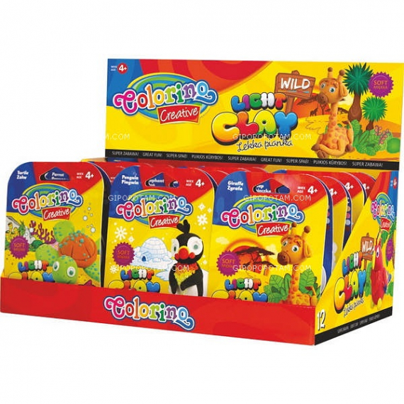 Фото - Набір для ліплення ZOO 6 диких тваринок дісплей COLORINO (уп.12) 33447 Фото - Набір для ліплення ZOO 6 диких тваринок дісплей COLORINO (уп.12) 33447