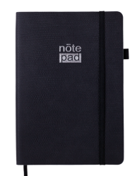 Блокнот діловий RESPECT А5, 96 арк., лінія, обкл. штучна шкіра, чорний