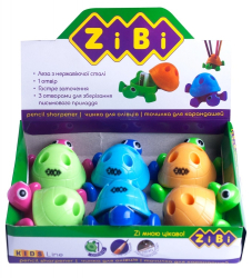 Чинка ЧЕРЕПАШКА з контейнером, 1 отв., 6 шт. в дисплеї, асорті, KIDS Line,уп.6шт