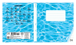 Зошит  Бріск 24л лін. Бірюзовий фон (уп.20/ящ.400)