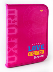 Папка для праці пласт. на блискавці з внутр. карманом А4 &quot;Oxford&quot; рожевий