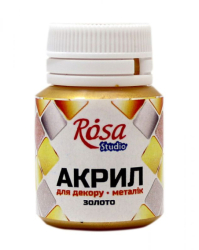 Акрил для декору 54, Золото, металік, 20 мл, ROSA Studio
