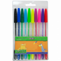 Набір із 10-х кулькових ручок, 10 кол.