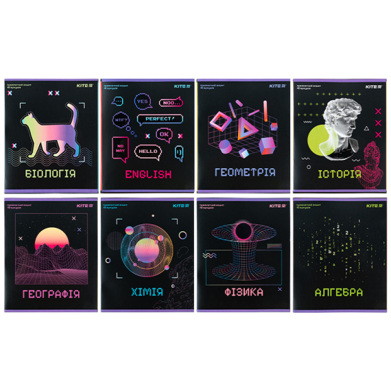 Фото - Зошит предметний, 48 арк., кл., Neo, набір 8 шт 63337 Фото - Зошит предметний, 48 арк., кл., Neo, набір 8 шт 63337