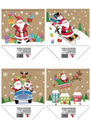 Пакет паперовий 14,6х11,4х6,4 см диз КРС1528 КРС1529 КРС1530 КРС1531 крафт НР