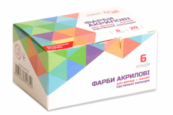Фото - Набір акрилових фарб для декору, матовий, пастельні кольори, 6 кол.*20 мл, ROSA TALE 24545
