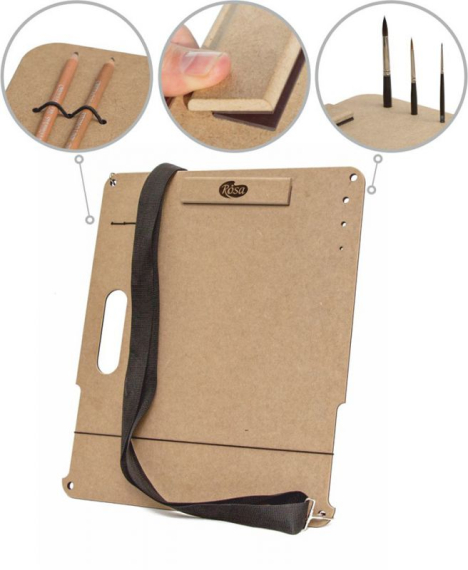 Фото - Планшет з магнітним затискачем А2, з ременем, (53*63 см), МДФ, ROSA Studio 35402 Фото - Планшет з магнітним затискачем А2, з ременем, (53*63 см), МДФ, ROSA Studio 35402