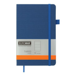 Книга записна TWEED 125*195, 96 арк., Лінія, обкл. штучна шкіра, синій