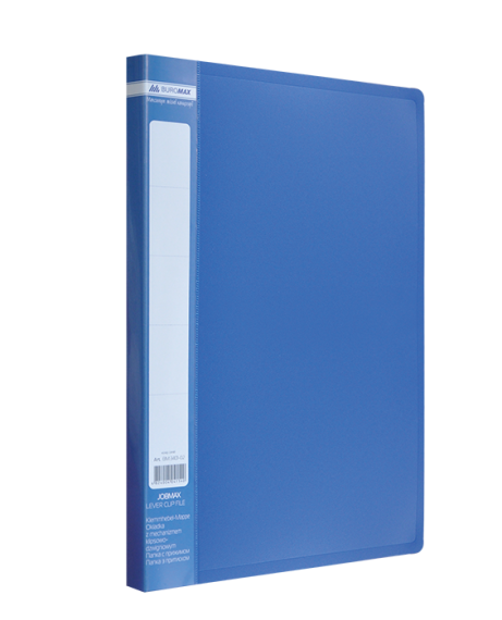 Фото - Папка A4 з боковим притиском JOBMAX, синій 63794 Фото - Папка A4 з боковим притиском JOBMAX, синій 63794