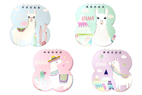 Фото - Блокнотик маленький фігурний на спіралі з глітером, 40 аркушів, 48 шт./уп. 2 кольори паперу лама 52122 Фото - Блокнотик маленький фігурний на спіралі з глітером, 40 аркушів, 48 шт./уп. 2 кольори паперу лама 52122