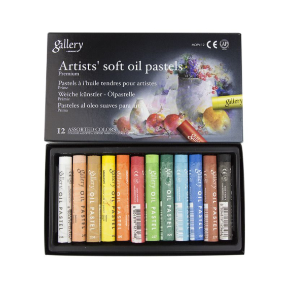 Фото - Пастель олійна м'яка проф., 12кол., MOPV-12, MUNGYO 28265