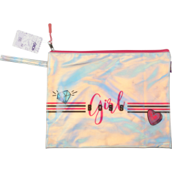 Фото - Папка А4 'БОС', 33х26х1см, голограф.шт.шкіра, срібло 63247