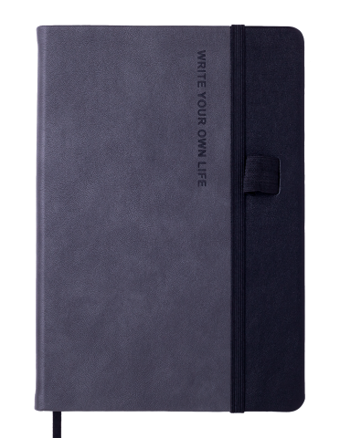 Фото - Блокнот діловий RECORD А5, 96 арк., клітинка, обкл. штучна шкіра, сірий 61616 Фото - Блокнот діловий RECORD А5, 96 арк., клітинка, обкл. штучна шкіра, сірий 61616