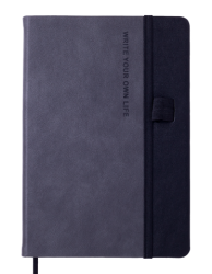 Фото - Блокнот діловий RECORD А5, 96 арк., клітинка, обкл. штучна шкіра, сірий 61616