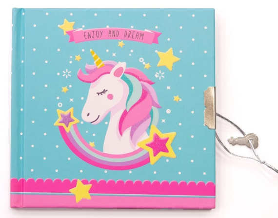 Фото - Блокнот дитячий на замочку 135x135mm, 70g, 56 л, Єдиноріг з зіркою 56637 Фото - Блокнот дитячий на замочку 135x135mm, 70g, 56 л, Єдиноріг з зіркою 56637