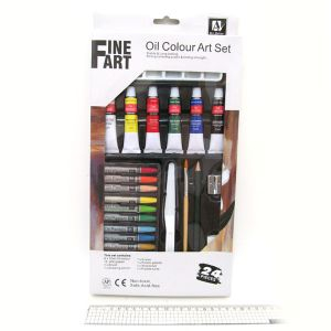 Фото - Набор красок масляных: краска+каранд.+кисти+пласт. нож+ластик+точилк., 6цв*12мл NAO1224 (NAPS24) 34936