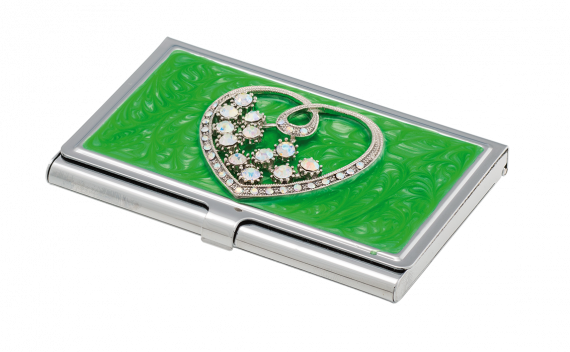 Фото - Набір подарунковий 'Crystal Heart': ручка кулькова + візитниця, зелений LANGRES 30873 Фото - Набір подарунковий 'Crystal Heart': ручка кулькова + візитниця, зелений LANGRES 30873