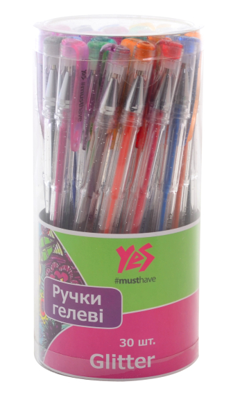 Фото - Ручка гелева 'Glitter' 30 кол./тубус 38611 Фото - Ручка гелева 'Glitter' 30 кол./тубус 38611