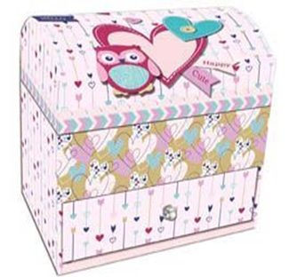Фото - Шкатулка картонна для прикрас 160х130х110мм, совки 43012 Фото - Шкатулка картонна для прикрас 160х130х110мм, совки 43012