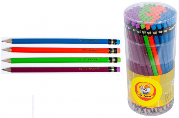 Фото - Олів.графіт., HВ, з гумкою, Neon, (уп.100шт.в тубі), кол.в ас-ті, 119, CLASS 37163 Фото - Олів.графіт., HВ, з гумкою, Neon, (уп.100шт.в тубі), кол.в ас-ті, 119, CLASS 37163