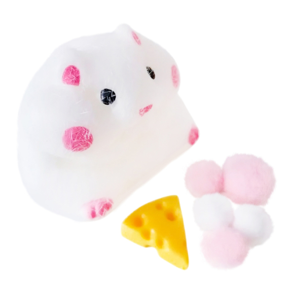 Фото - Антистрес Хом'як з сиром пухнастий 6*9см  12шт/уп 63975