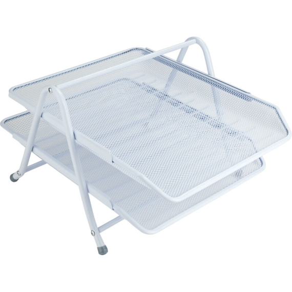 Фото - Лоток горизонтальний 2-в-1, металевий, білий 49172