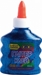 Фото - Клей ГЛІТЕР синій на PVA-основі, прозорий, 88 мл 50717