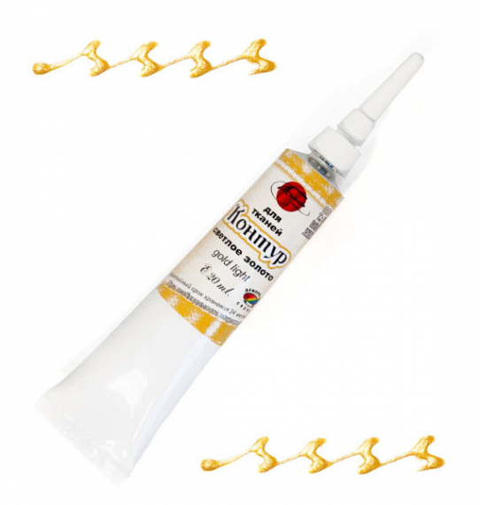 Фото - Контур для тканин, Золото світле, 20 мл, Таир 45361 Фото - Контур для тканин, Золото світле, 20 мл, Таир 45361