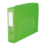 Фото - Папка-коробка складаная 55мм, прозрачная зеленая 21245