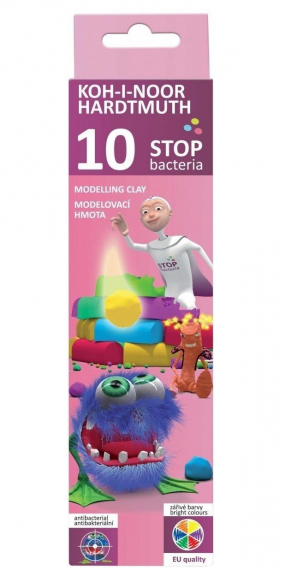 Фото - Пластилін ' KIN ' 'Stop bacteria', карт.уп. 200 г, 10кол 10287 Фото - Пластилін ' KIN ' 'Stop bacteria', карт.уп. 200 г, 10кол 10287