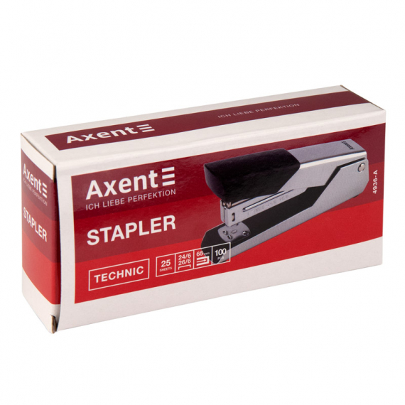 Фото - Степлер Technic метал., №24/6, 25арк., хром 51117 Фото - Степлер Technic метал., №24/6, 25арк., хром 51117