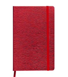 Фото - Блокнот діловий INGOT 125x195мм, 80арк., клітинка, обкладинка зі штучної шкіри, червоний 57942