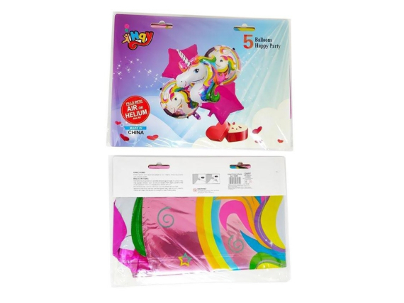 Фото - Набір кульок фольгованих Однороги 5 шт, золоті 61270 Фото - Набір кульок фольгованих Однороги 5 шт, золоті 61270