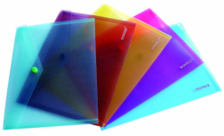 Фото - Папка з кнопкою, прозор., В5, РР 180мкн, кол. в ас-ті, 03501, SOZ (уп.12) 1443