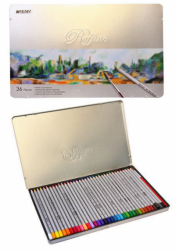 Фото - Кольоров. олівці акварельні 'MARCO' 36 кол. шестигран. в метал. пеналі 7120-36TN (уп.4) 9717