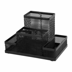 Фото - Підставка-органайзер 155x103x100мм металева, чорна 41405