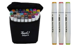 Фото - Набір скетч маркерів чорних 36 шт в текстильному чохлі 57020 Фото - Набір скетч маркерів чорних 36 шт в текстильному чохлі 57020