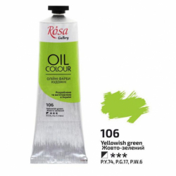 Фарба олійна, 100мл, Жовто-зелений, ROSA Gallery