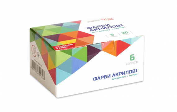 Фото - Набір акрилових фарб для декору, матовий, 6 кол.*20 мл, ROSA TALENT 30346 Фото - Набір акрилових фарб для декору, матовий, 6 кол.*20 мл, ROSA TALENT 30346