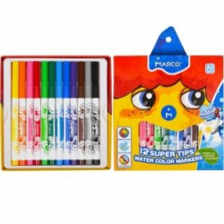 Фломастери 12 кол. Super Washable, Marco (уп.12/48)