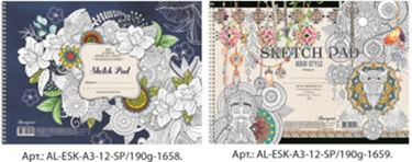 Фото - Альбом 190г для ескізів, А3,12арк, спіраль(400х285) 30153 Фото - Альбом 190г для ескізів, А3,12арк, спіраль(400х285) 30153