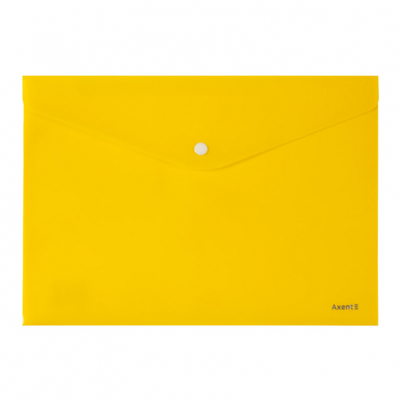 Фото - Папка на кнопці, А4, непрозора, жовта 52190 Фото - Папка на кнопці, А4, непрозора, жовта 52190