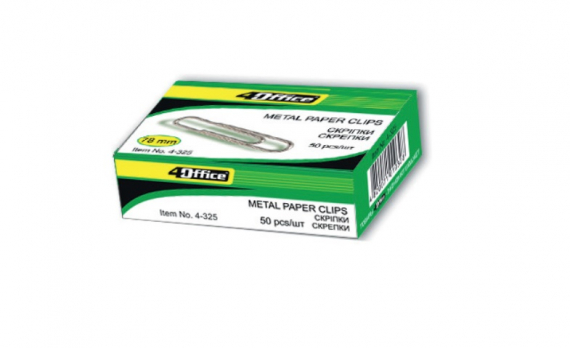 Фото - Скріпки, 78мм, прямі, з хвилею, 50шт., 4-325, 4OFFICE 28846 Фото - Скріпки, 78мм, прямі, з хвилею, 50шт., 4-325, 4OFFICE 28846